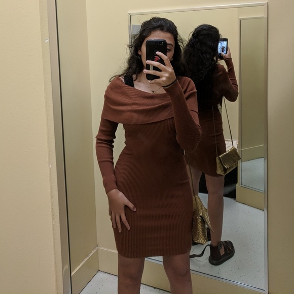 Dresses & Skirts - OFF THE SHOULDERS SWEATER BODYCON DRESS